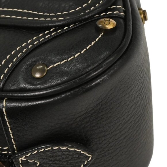 Christian Dior Black Leather Double Saddle Handbag MA-0071 155674 - Picture 4 of 10